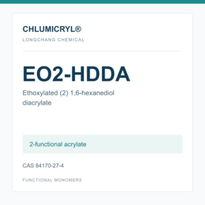 CHLUMICRYL EO2-HDDA monomer, Ethoxylated (2) 1,6-hexanediol diacrylate, CAS 84170-27-4