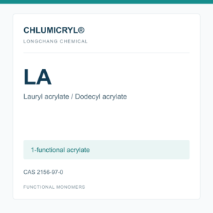 CHLUMICRYL LA monomer, Lauryl acrylate / Dodecyl acrylate, CAS 2156-97-0