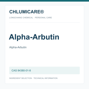 CHLUMICARE® Alpha-Arbutin CAS 84380-01-8 - product identification card