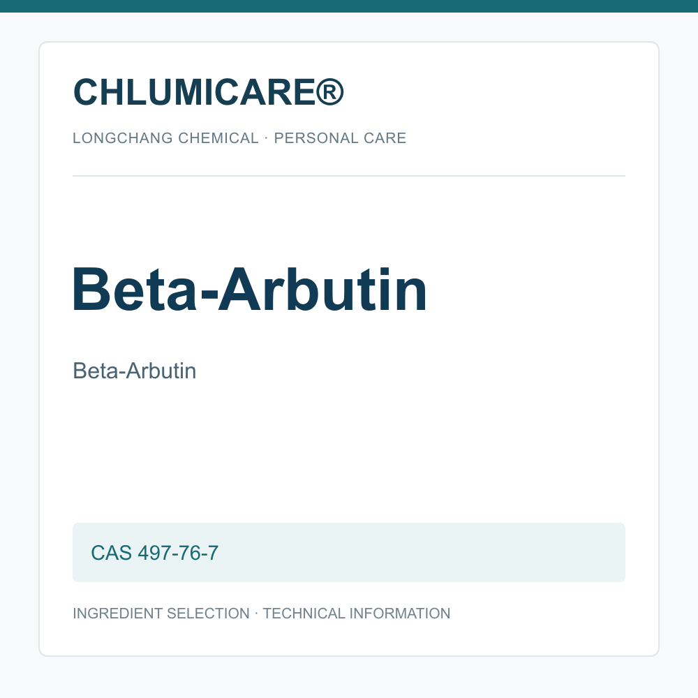 CHLUMICARE® Beta-Arbutin CAS 497-76-7 - product identification card