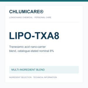 CHLUMICARE® LIPO-TXA8 Tranexamic Acid Nano-Carrier Blend (Nominal 8%) - product identification card
