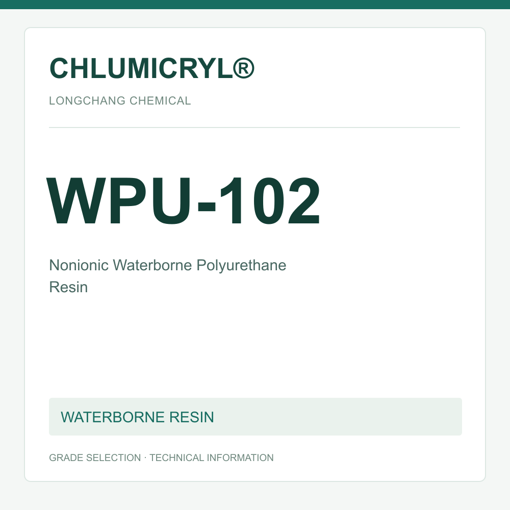CHLUMICRYL® WPU-102 Nonionic Waterborne Polyurethane Resin - product identification card