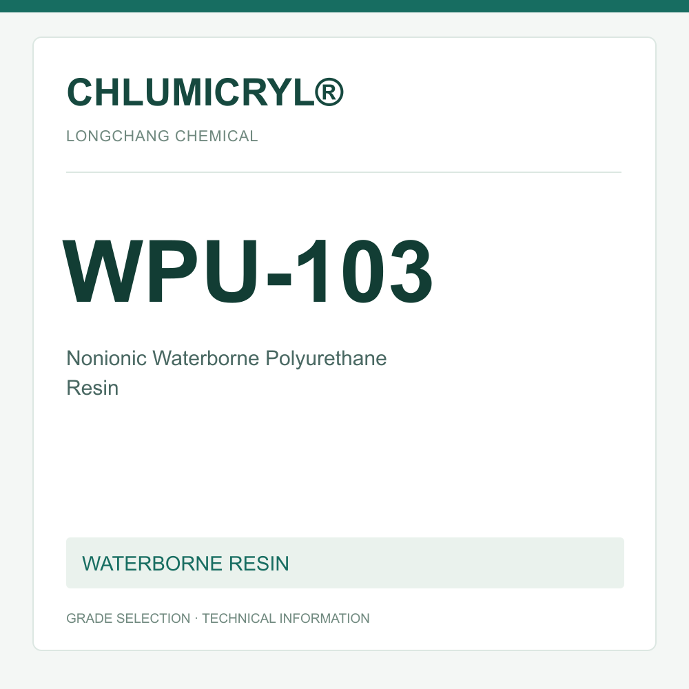 CHLUMICRYL® WPU-103 Nonionic Waterborne Polyurethane Resin - product identification card