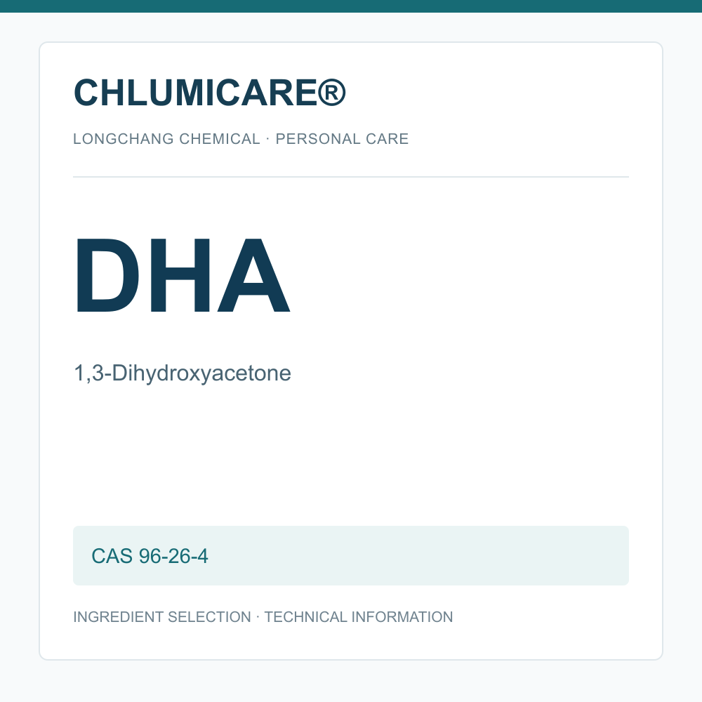 CHLUMICARE® DHA / Dihydroxyacetone CAS 96-26-4 - product identification card