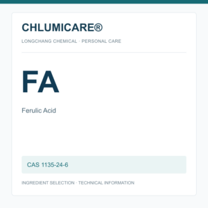 CHLUMICARE® FA / Ferulic Acid CAS 1135-24-6 - product identification card